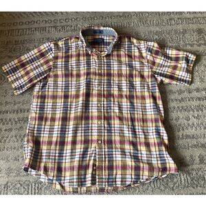 Pendleton Men’s Short Sleeve Button Front Plaid Seaside Shirt Size XL